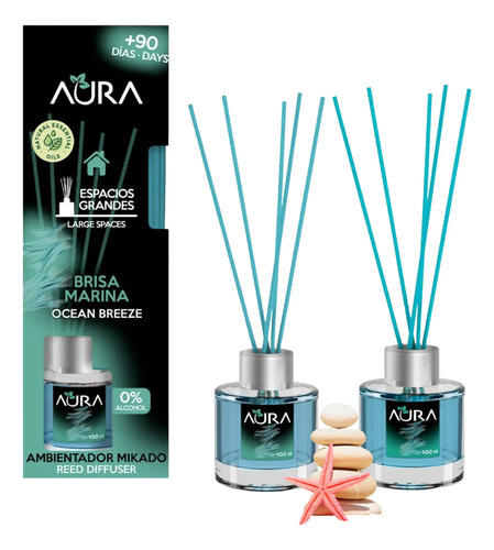 Aura Aromatizante Ambientador Mikado Base/varillas 100 Ml===