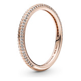 Anillo Pandora De Pavé Recubrimiento Em Ouro Rosa De 14k Me