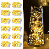  12pcs Cadena De Luces Hadas Con Pilas 2m 20led Luz Cálido