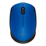 Mouse Inalámbrico Logitech  M170 Azul Y Negro Mexx 1