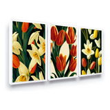 Quadro Decorativo Moldura Flores Tulipas Varanda Sala