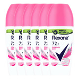 Kit 6 Desodorante Roll-on Rexona Feminino Powder Dry 50ml