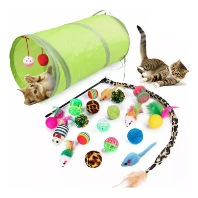 Túnel De Juegos Y Juguetes Para Gatos Homheal Mx-1109 21 Piezas