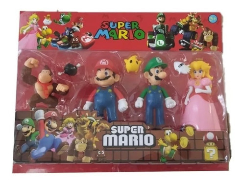 Set Muñecos Super Mario Bros Con Accesorios Genérico Luigi Color Set 1