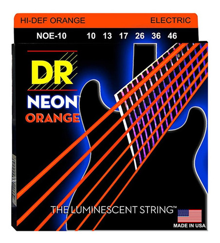 Cuerdas Dr Guitarra Electrica Medium 10/46 Neon Orange