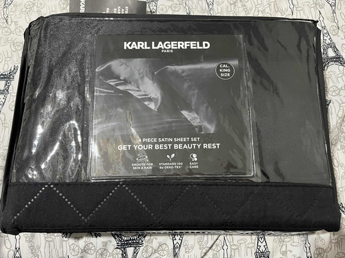 Sábanas Karl Lagerfeld Originales Cal King Size Negras