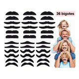 Bigotes Falsos Para Fiesta, Disfraz, Niño Y Adulto, 36 Pzas