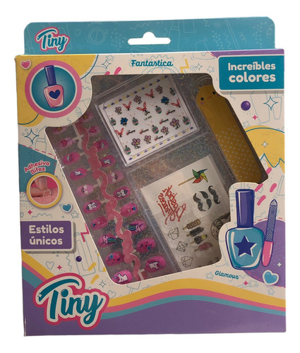 Set De Uñas Tiny Pretty Nails Infantil Accesorios Stickers