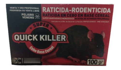 Raticida Cebo Veneno Derribante Para Ratas Efectivo Killer 