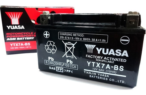 Bateria Yuasa Ytx7a Bs Gel Sellada Suzuki An 125  Fas Motos