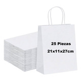 Bolsas Asa Papel Kraft Blanco Regalo Boutique Craft 21x11x27