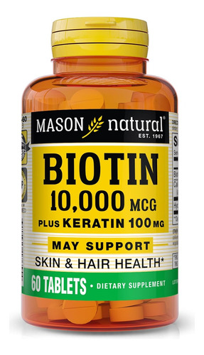 Mason Natural I Biotin I 10000mcg I 60 Tablets