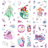 Set 6 Planillas Washi Stickers Sirenita Anime Scapbook Kawai