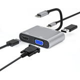 Sivxnem Adaptador Usb-c A Hdmi Hub Usb-c 4 En 1 (vga 1080p 6