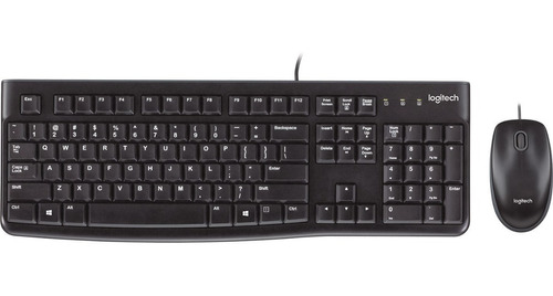 Kit  Mouse Y Teclado Español Logitech Mk120 Negro Con Cable