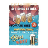 Cuadro Bar Metálico Wayu 40x30 Beer Quincho Parrilla Bbq Color Negro Color Del Armazón Negro