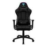 Cadeira De Escritório Thunderx3 Ec3 Gamer Ergonômica  Preta Com Estofado De Couro Sintético