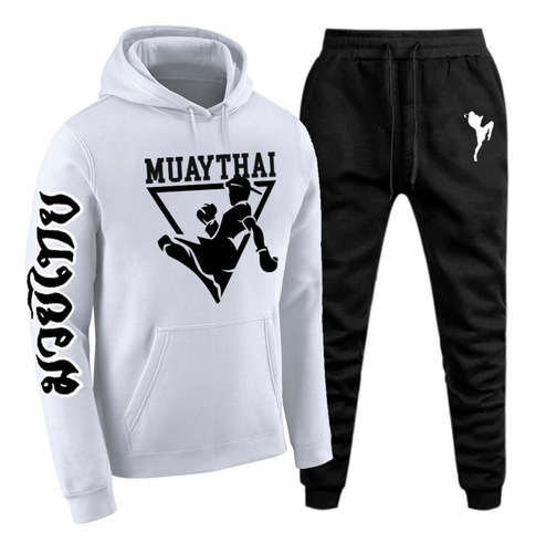 Conjunto Moletom Abrigo Luta Blusão + Calça Muay Thai Mod 3!