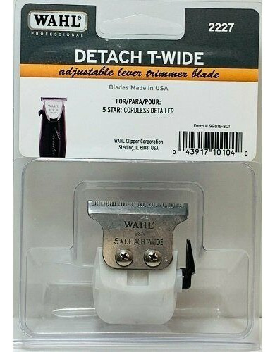 Cuchilla Wahl Detach T - Wide 5 Estrellas 2227 Color Plateado Con Blanco