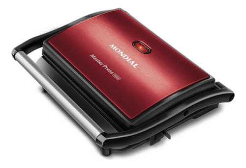 Grill Sanduicheira Master Press Cerâmica Vermelha Mondial Cor Vermelho 220v