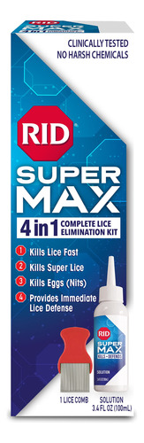 Rid Super Max - Kit De Tratamiento De Piojos, Mata Piojos, S
