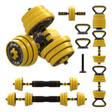 Kit Juego Pesas Mancuernas Ejercicio Ajustables Encauchetada Pbold Metálicas Calidad Premium Kettlebells Pesas Rusas Para Hacer Ejercicio Entrenamiento Gimnasio Gym Profesional Multifuncional 8 En 1