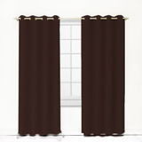 Cortinas Largas Con Aros 2.80 X 2.10 M Alfer Home Jgo 2 Pzas Color Chocolate