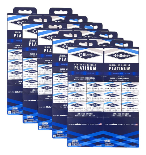 Lâmina Barbear Gillette Platinum 5 Cartelas C/300 Unidades