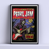 Cuadro Pearl Jam Esqueleto Decorativo 30x40cm Con Vidrio