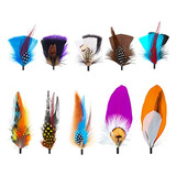 Plumas Sombrero De Fieltro Hombres Y Mujeres, 10 Piezas...