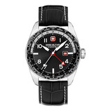 Reloj Swiss Military Smwgb0000504 Para Hombre Cristal Zafiro Color De La Malla Negro Color Del Bisel Negro/blanco Color Del Fondo Negro