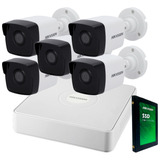 Kit Seguridad Hikvision Nvr 8 Poe + 5 Camaras 2mp Ip + Disco