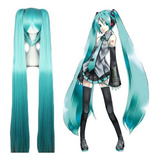 Peluca Agua Azul 120cm Cosplay Hatsune Miku, Pelo Largo