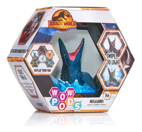 Figura Wow! Pods Jurassic World, Mosasaurio Con Base Con Luz