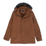 Campera Parka Gabardina Capucha Unisex Bolsillos Frio