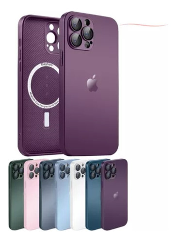 Capa C/ Magsafe Para iPhone 11 - 15 Pro E Pro Max - Roxo