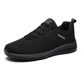 Tenis Negros Hombre Zapatillas Transpirables De Talla Grande