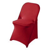 6 Fundas De Silla Plegable De Licra Roja Tejido Elásti...