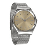 Reloj Swatch Mujer Syxs133m Skingoldenblink Color De La Malla Plateado Color Del Bisel Plateado Color Del Fondo Plata