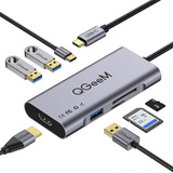 Hub Qgeem 7 Em 1 Tipo C Para Adaptador Hdmi 4k, Uh07-3