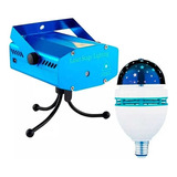 Kit Luces Fiesta Led Laser + Foco Estrellas Giratorio