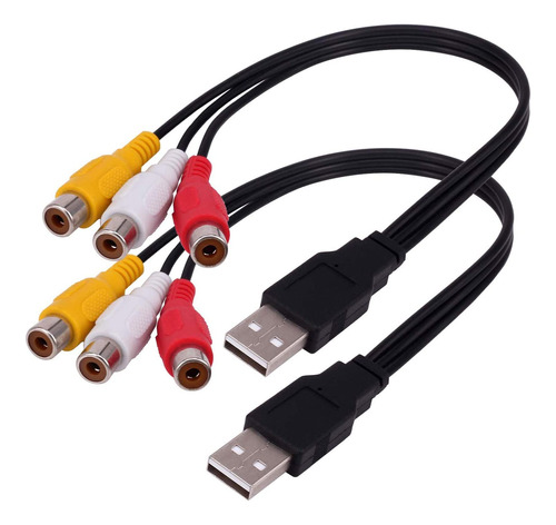 Luventg Cable Usb A 3rca, Usb A 2.0 Macho A 3 Rca Hembra, T.