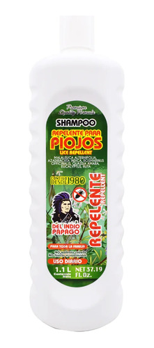 Shampoo Del Indio Papago Repelente Para Piojos 1.1 Lt 