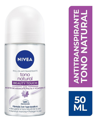 Nivea Beauty Touch Desodorante Tono Natural Aclarante 50 Ml Vitamina C Roll On