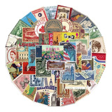 50 Stickers Selos Viagem Retrô Vintage País Turismo Adesivos