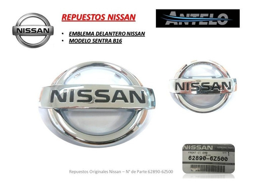 Emblema Insignia Delantero Nissan Sentra B16 Foto 2