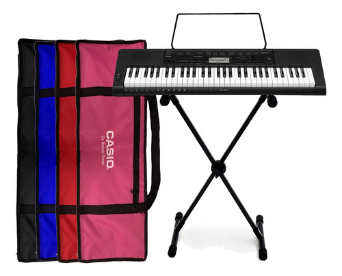 Kit Teclado Musical Casio Ctk-3500 Teclas Sensíveis Completo