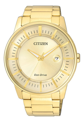 Reloj Citizen Aw126254p Para Hombre Fechador Acero Inox Color De La Malla Dorado Color Del Bisel Dorado Color Del Fondo Champaña