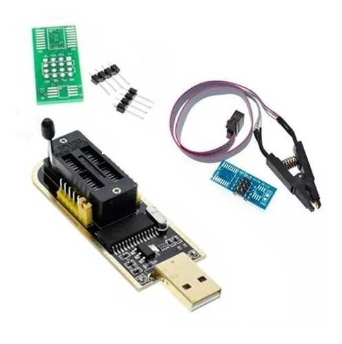 Kit Gravador Programador Eprom Ch341a + Pinça Jacaré Soic8 