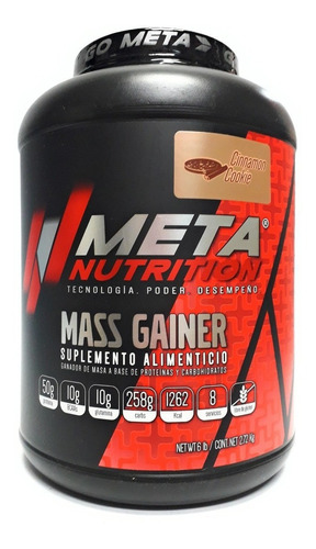 Suplemento En Polvo Meta Nutrition  Mass Gainer Carbohidratos Sabor Cinnamon Cookies En Pote De 2.72g